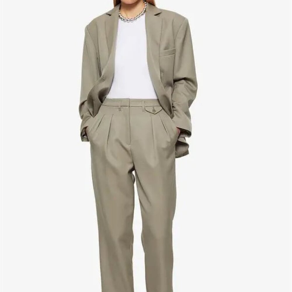 Anine Bing Mycah Trousers Khaki Green SZ 38/6 P